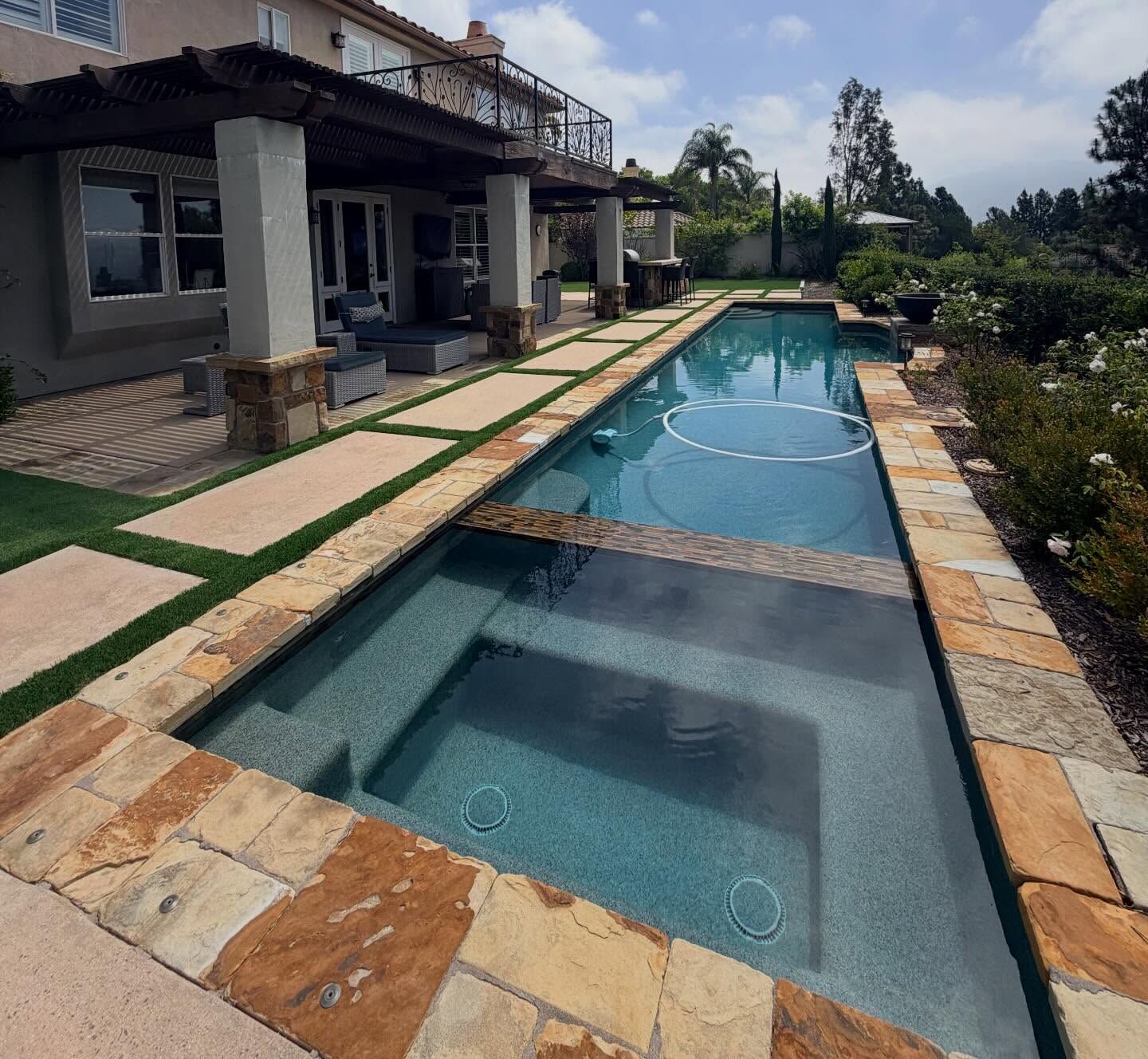 Summer Green Pool Side & Pavers Bacyyard, Yorba Linda, CA
